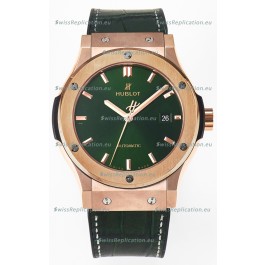 Hublot Super Clone Classic Fusion Rose Gold 42MM 1:1 Mirror Replica Watch Green Dial