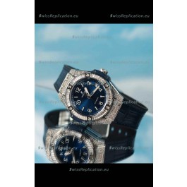 Hublot Big Bang One Click King Blue Dial Steel Case Swiss Replica Watch 39MM