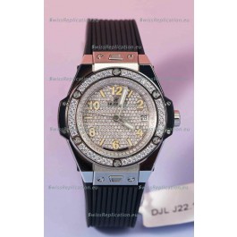 Hublot Big Bang One Click Mossanites Paved Dial Swiss Replica Watch