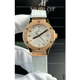 Hublot Super Clone Classic Fusion Rose Gold 33MM 1:1 Mirror Replica Watch White Dial