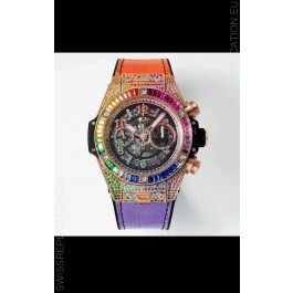 Hublot Big Bang UNICO Rose Gold Rainbow Swiss 1:1 Mirror Replica Watch