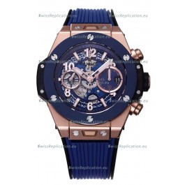 Hublot Big Bang Unico Blue Rose Gold Casing 1:1 Mirror Edition Swiss Replica Watch