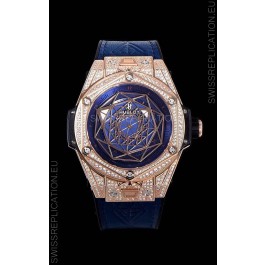 Hublot Big Bang One Click Sang Bleu 1:1 Mirror Replica in Rose Gold Casing 45MM - Blue Dial