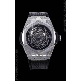 Hublot Big Bang One Click Sang Bleu 1:1 Mirror Replica in Stainless Steel Casing 45MM - Black Dial
