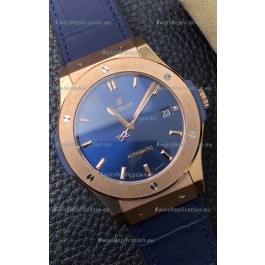 Hublot Classic Fusion 1:1 Mirror Replica Swiss Watch in 904L Steel Casing Blue Dial 42MM