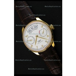 IWC Portugieser Annual Calender White Dial Yellow Gold IW503502 1:1 Mirror Replica 