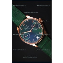 IWC Portugieser Swiss 1:1 Mirror Replica Watch Green Dial Rose Gold Case Watch