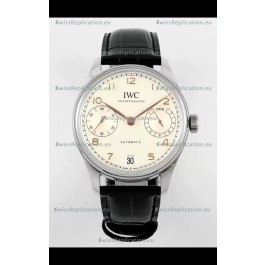 IWC Super Clone Portugieser Swiss 1:1 Mirror Replica Watch White Dial Steel Case Watch