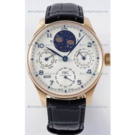 IWC Portuguese Perpetual Calendar Rose Gold Swiss Replica Watch REF. IW503302