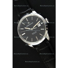 Jaeger LeCoultre Geophysic True Second Steel Case Watch Black Dial 