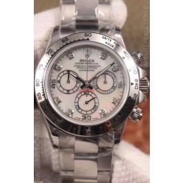 Rolex Cosmograph Daytona 116509 Pearl Dial Cal.4130 Movement - 904L Steel Watch