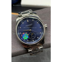 Longines Master Collection Automatic Moonphase Blue Dial Swiss Replica Watch Steel Strap