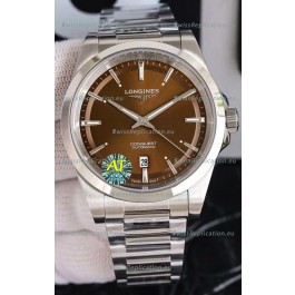Longines Conquest Automatic Brown Dial Automatic Watch in Steel Casing