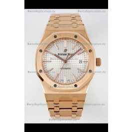 Audemars Piguet Royal Oak 15400 41MM White Dial 904L Rose Gold CALIBRE 3120 Movement 1:1 Mirror Replica