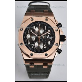 Audemars Piguet Royal Oak Offshore Black Dial Chronograph 1:1 Mirror Replica Watch - 904L Steel 