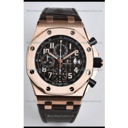 Audemars Piguet Royal Oak Offshore Black Dial Chronograph 1:1 Mirror Replica Watch - 904L Steel 