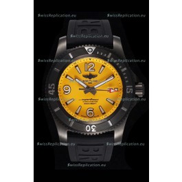 Breitling Superocean Automatic 46 Black Steel - Yellow Dial in DLC Coated Casing 