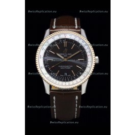 Breitling Navitimer 1 Automatic Swiss Replica Watch in Brown Dial Rose Gold Bezel