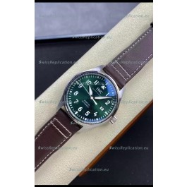 IWC Pilot MARK Series IW328205 1:1 Mirror Swiss Replica Watch in Green Dial Brown Strap