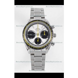 Omega Speedmaster Racing 904L Steel Chronograph 1:1 Mirror Replica in White Dial