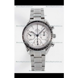 Omega Speedmaster Racing 904L Steel Chronograph 1:1 Mirror Replica in White Dial