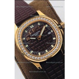 Patek Philippe Aquanaut 5067A Swiss Replica Watch in Yellow Gold Brown Dial - 35MM