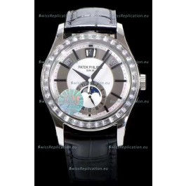 Patek Philippe 5205-001 Complications MoonPhase Light Grey Dial 1:1 Mirror Swiss Replica Watch