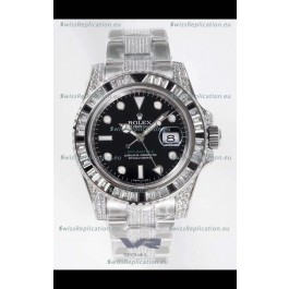 Rolex GMT Masters II Diamonds Swiss watch in 904L Case - 1:1 Mirror Quality