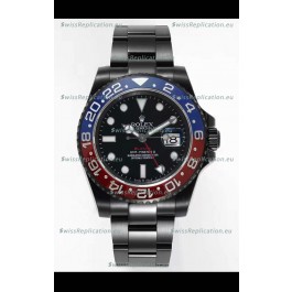 Rolex GMT Masters II REF.126710BLRO PEPSI BLAKEN Swiss Replica - 904L Steel in DLC Coating
