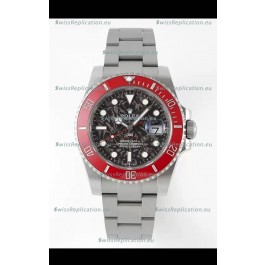 Rolex Submariner DiW Stainless Steel Casing Ceramic Red Bezel Edition Watch 