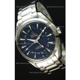 Omega Seamaster Aqua Terra GMT 150M 43MM 1:1 Mirror Replica Watch Blue Dial