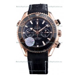 Omega Seamaster Planet Ocean 600M Sedna Gold Leather Strap 45.5MM 1:1 Mirror Replica Watch 