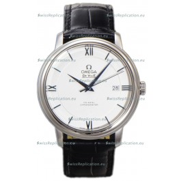 Omega De-Ville Annual Co-Axial Swiss Replica Watch 1:1 Mirror Edition in White Dial 39.5MM