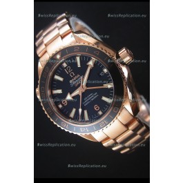 Omega Seamaster Planet Ocean 43.5MM GMT Pink Gold 1:1 Mirror Replica Watch 43.5MM