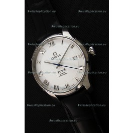 Omega De-Ville Annual Calendar Co-Axial Swiss Replica Watch 1:1 Mirror Edition in White Dial