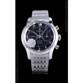 Omega De Ville Chronograph 1:1 Mirror Replica Watch in Black Dial 42MM
