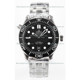 Omega Seamaster Super Clone 300M Master Chronometer Black Swiss 904L Steel Watch