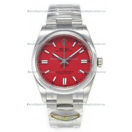 Rolex Oyster Perpetual Super Clone REF#126000 36MM Swiss Movement Swiss Replica Red Dial Swiss Replica