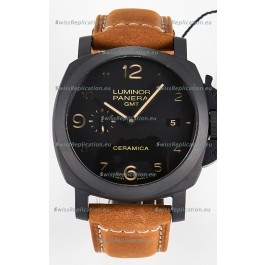 Panerai Super Clone Luminor Marina 42MM PAM441 GMT Ceramica Case Swiss Replica Watch