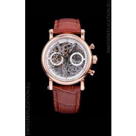 Patek Philippe Complications Skeleton Chronograph Watch in Rose Gold 