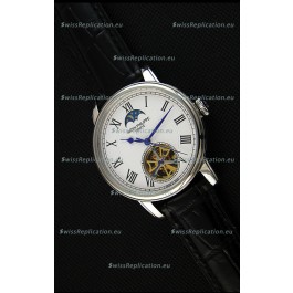 Patek Philippe Japanese MoonPhase Tourbillon Replica Watch White Dial