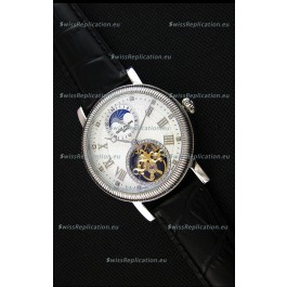 Patek Philippe Japanese MoonPhase Tourbillon Replica Watch White Dial