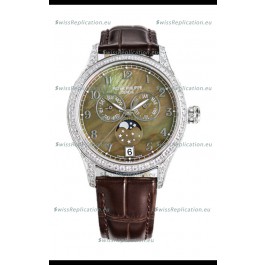 Patek Philippe Complications 4948G Annual Calendar Moonphase Pearl Dial White Gold Swiss Replica 