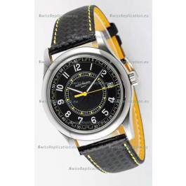 Patek Philippe Calatrava 6007 Black Dial Yellow Hands 904L Steel Casing 1:1 Mirror Replica Watch
