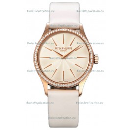 Patek Philippe Calatrava 4997 Ladies Rose Gold Yellow Dial with Swiss Automatic Movement Watch
