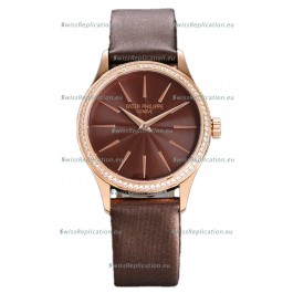 Patek Philippe Calatrava 4997 Ladies Rose Gold Brown Dial with Swiss Automatic Movement Watch