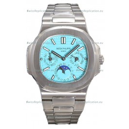 Patek Philippe Nautilus 5740 Perpetual Calendar White Gold Tiffany Dial Swiss Replica Watch 