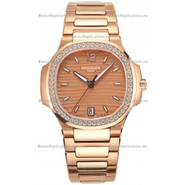 Patek Philippe Nautilus 7118R 35MM 1:1 Rose Gold Case & Dial 1:1 Mirror Replica Watch