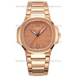 Patek Philippe Nautilus 7118R 35MM 1:1 Rose Gold Case & Dial 1:1 Mirror Replica Watch