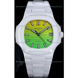 Patek Philippe Nautilus 5711 AET Remould White Ceramic Edition Gradient Yellow/Green Dial Swiss Replica Watch